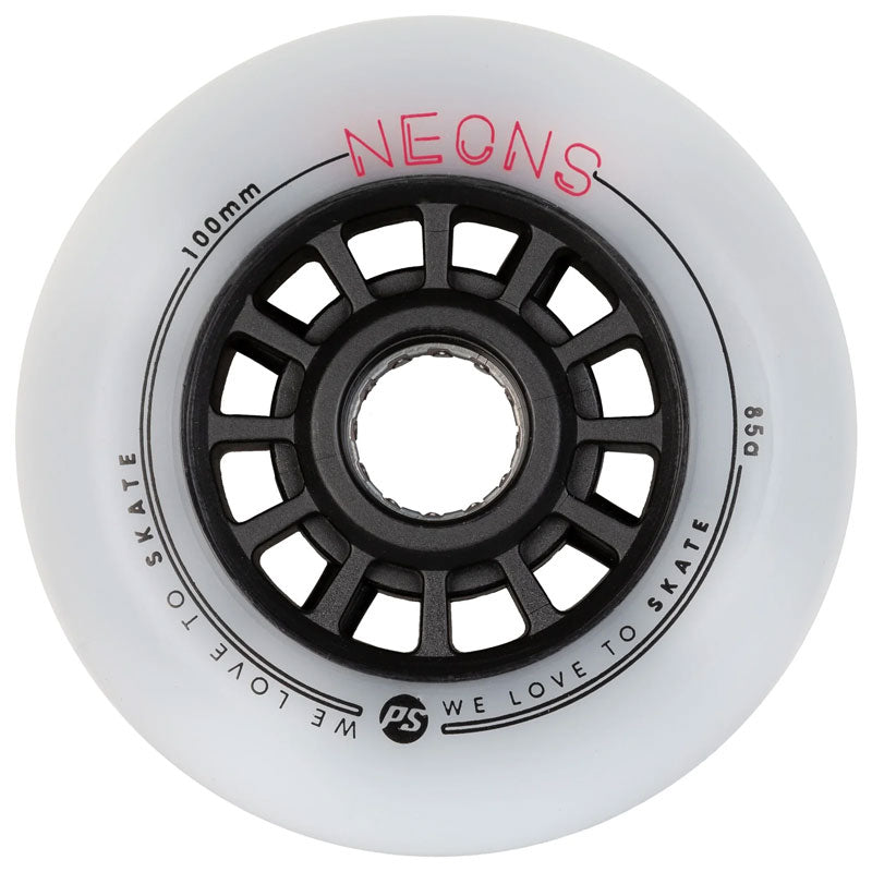 Roda Powerslide Neon Vermelha 100mm 85A (3 rodas)