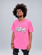 Camiseta Rolling Tinta Fresca - Rosa e Roxo (P ao GG)