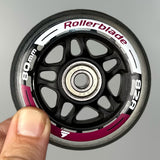 Roda Rollerblade 80mm 82A + Rolamentos (8 rodas) - Semi Nova