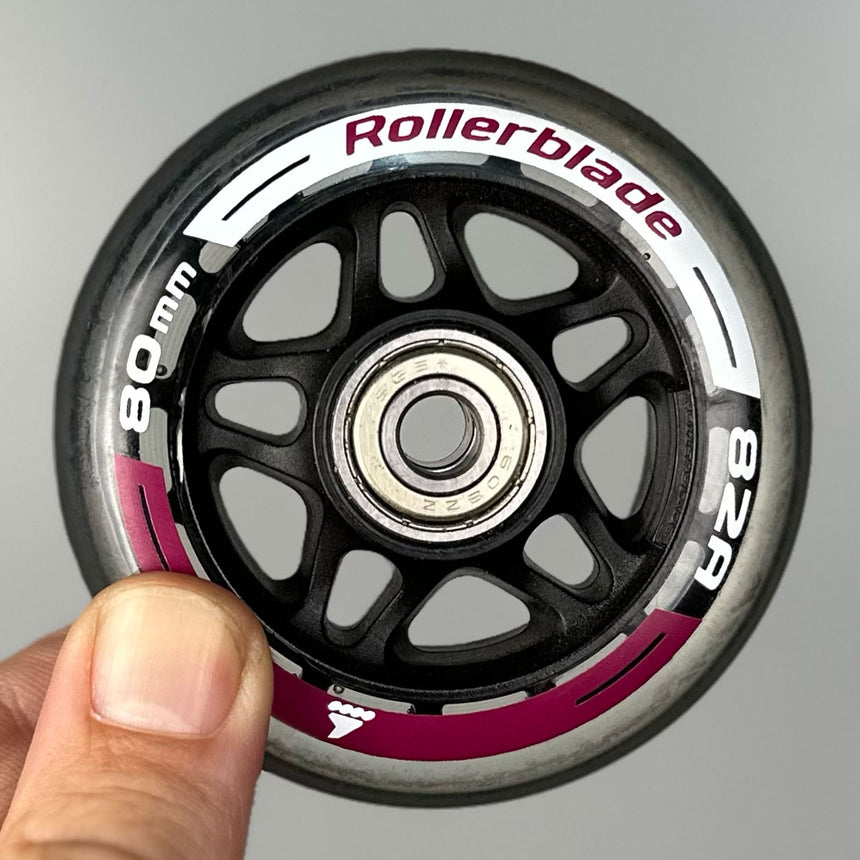 Roda Rollerblade 80mm 82A + Rolamentos (8 rodas) - Semi Nova