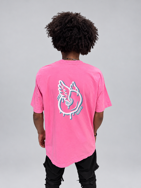 Camiseta Rolling Tinta Fresca - Rosa e Verde (P ao GG)